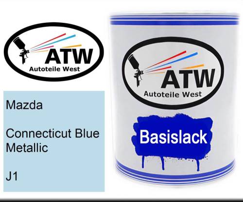 Mazda, Connecticut Blue Metallic, J1: 1L Lackdose, von ATW Autoteile West.